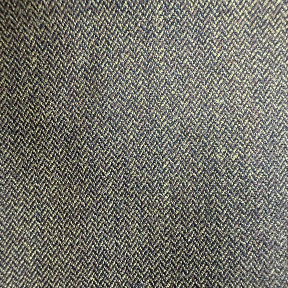 Hickey Freeman Collection Mens 36 Regular Olive Brown Herringbone Pleated Pants